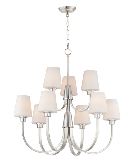 Maxim 11826SWSN Nine Light Chandelier, Satin Nickel