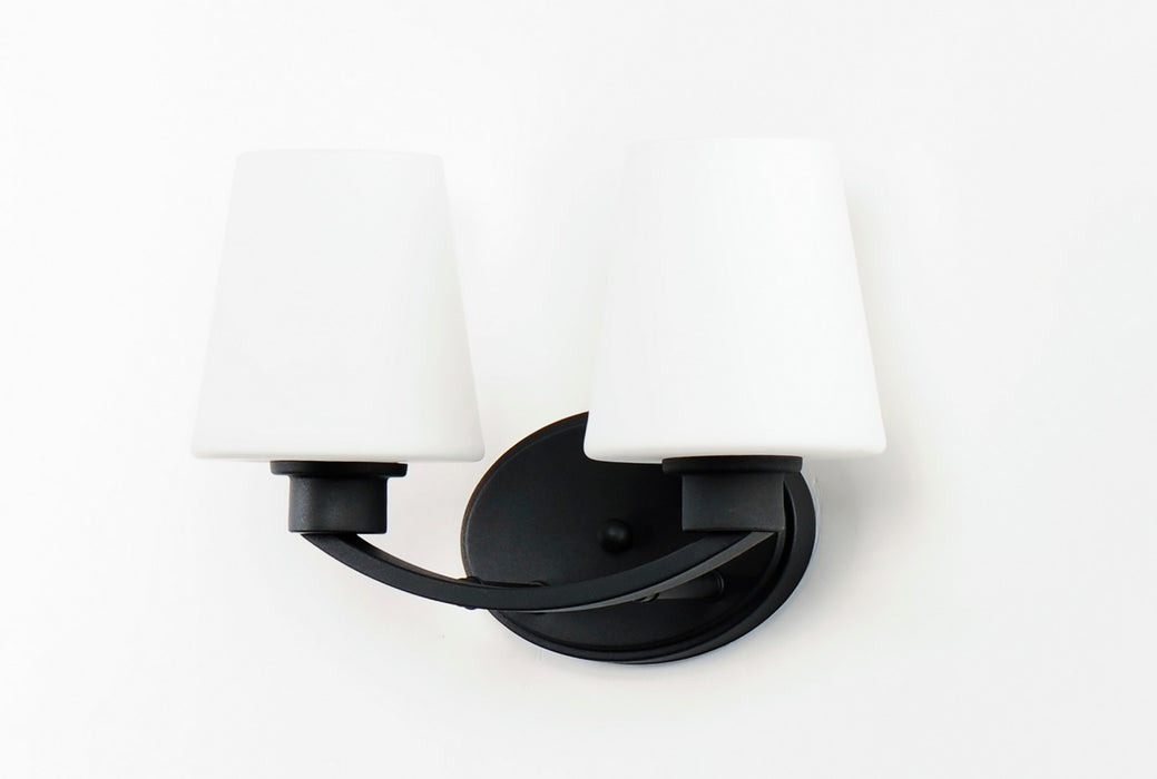 Maxim 11832SWBK Two Light Bath Vanity, Black