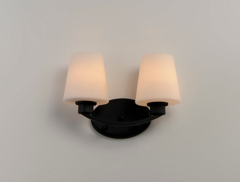 Maxim 11832SWBK Two Light Bath Vanity, Black