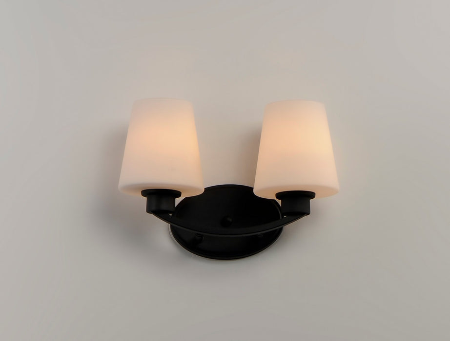 Maxim 11832SWBK Two Light Bath Vanity, Black