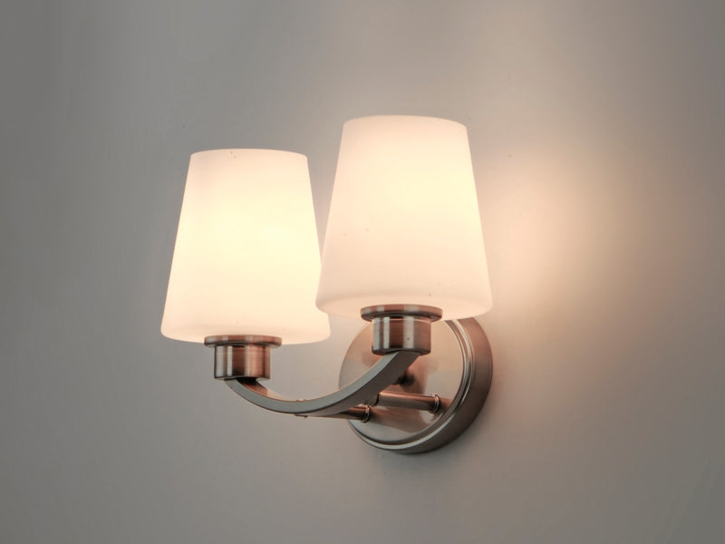 Maxim 11832SWSN Two Light Bath Vanity, Satin Nickel