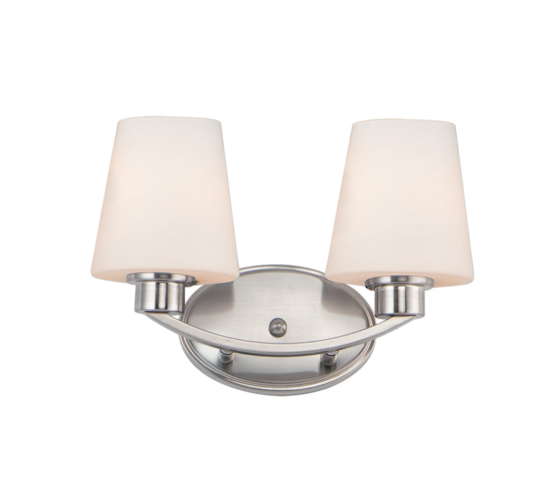 Maxim 11832SWSN Two Light Bath Vanity, Satin Nickel