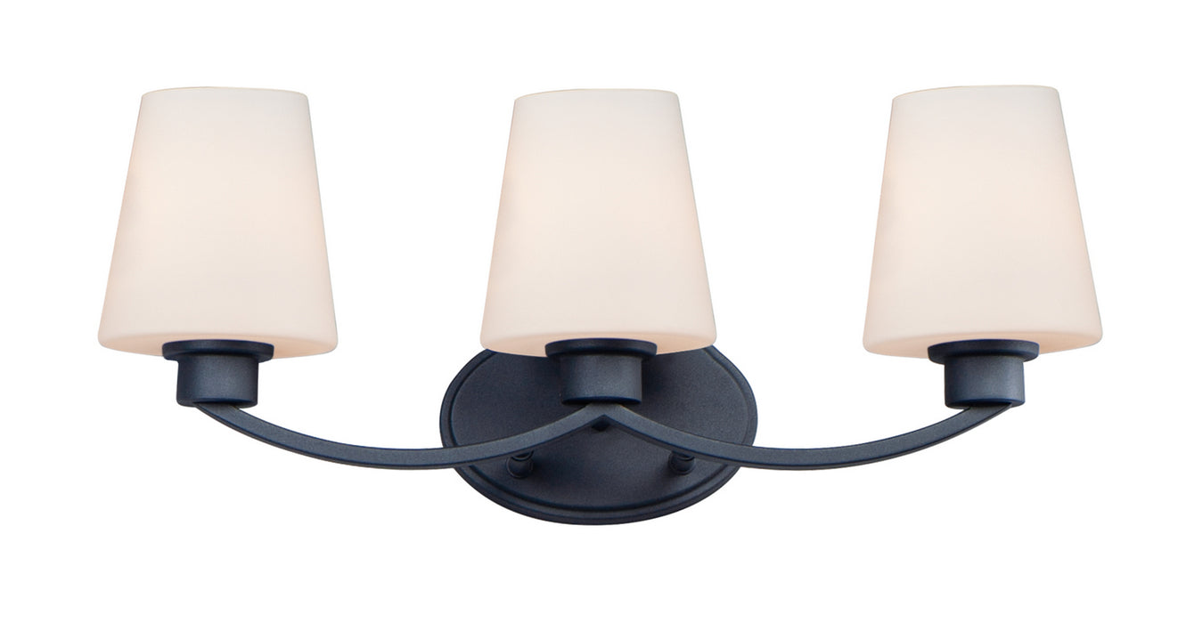 Maxim 11833SWBK Three Light Bath Vanity, Black