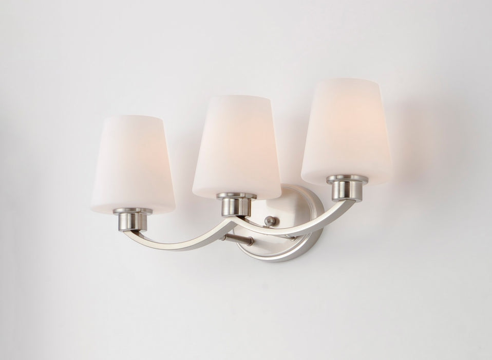 Maxim 11833SWSN Three Light Bath Vanity, Satin Nickel