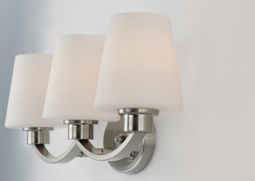 Maxim 11833SWSN Three Light Bath Vanity, Satin Nickel