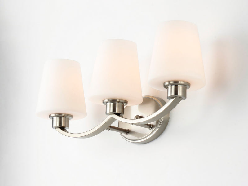 Maxim 11833SWSN Three Light Bath Vanity, Satin Nickel