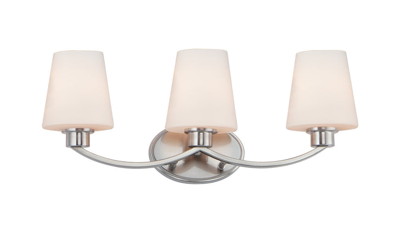 Maxim 11833SWSN Three Light Bath Vanity, Satin Nickel