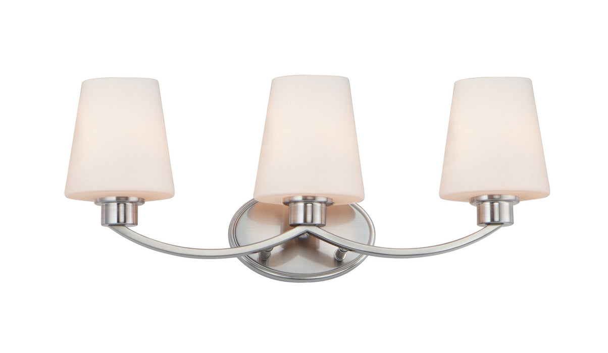 Maxim 11833SWSN Three Light Bath Vanity, Satin Nickel