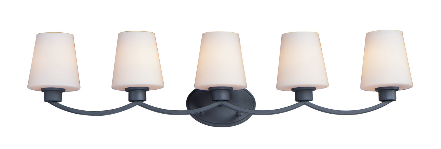 Maxim 11835SWBK Five Light Bath Vanity, Black