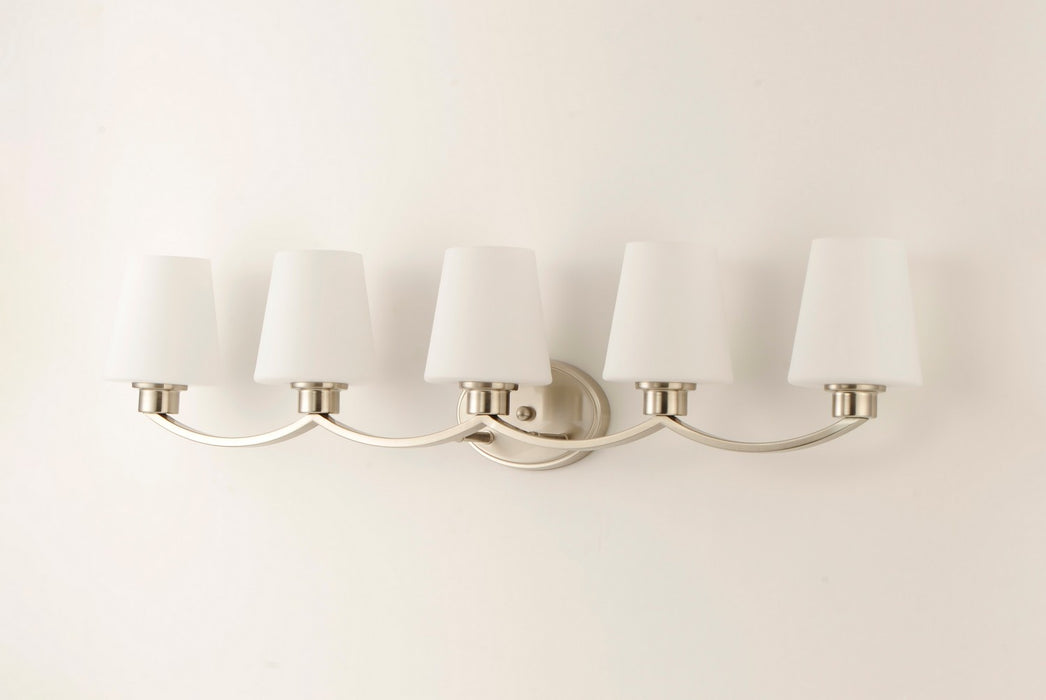 Maxim 11835SWSN Five Light Bath Vanity, Satin Nickel