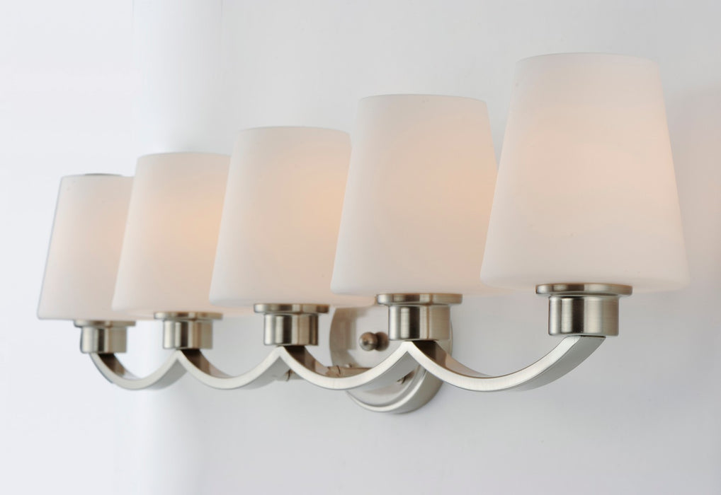 Maxim 11835SWSN Five Light Bath Vanity, Satin Nickel