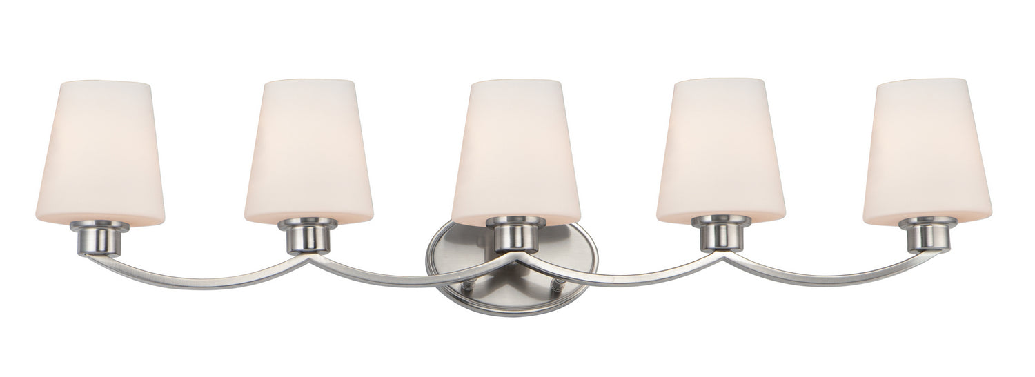 Maxim 11835SWSN Five Light Bath Vanity, Satin Nickel