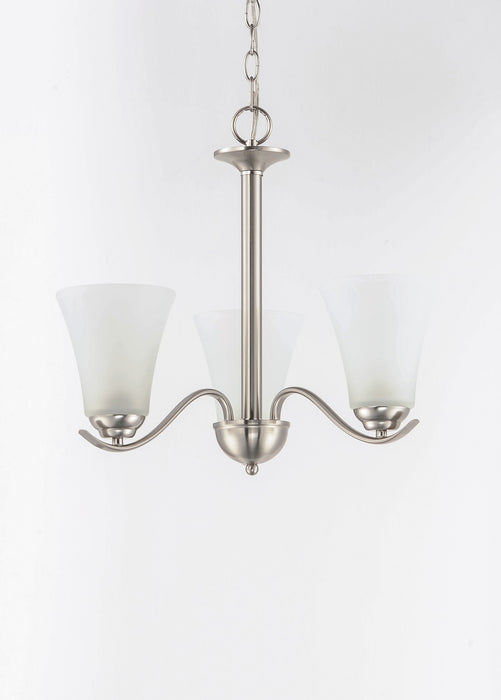 Maxim 12073FTSN Three Light Chandelier, Satin Nickel