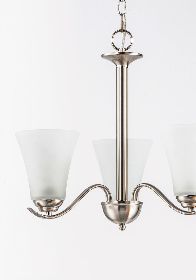 Maxim 12073FTSN Three Light Chandelier, Satin Nickel