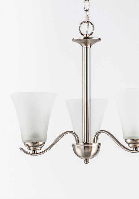 Maxim 12073FTSN Three Light Chandelier, Satin Nickel