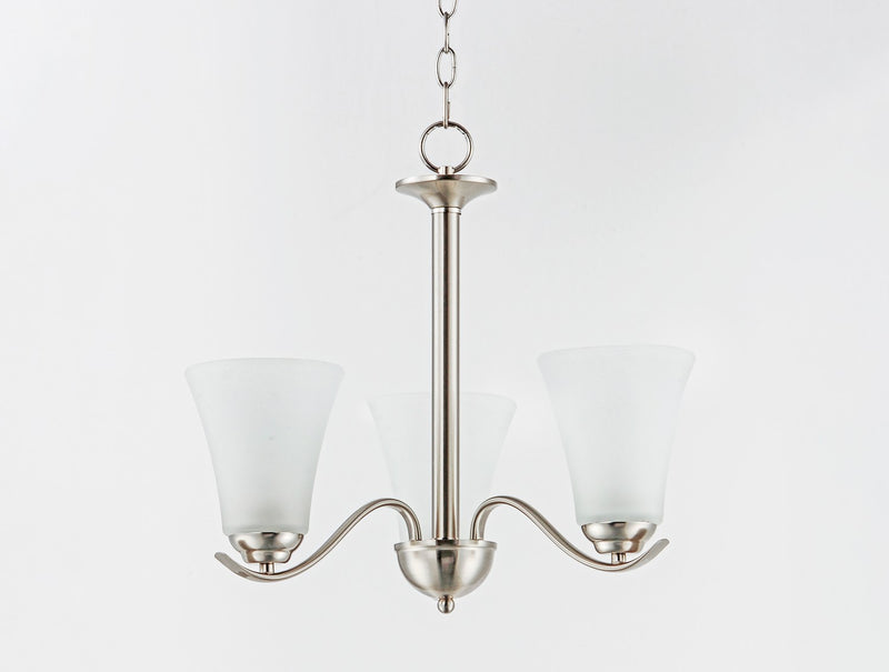 Maxim 12073FTSN Three Light Chandelier, Satin Nickel