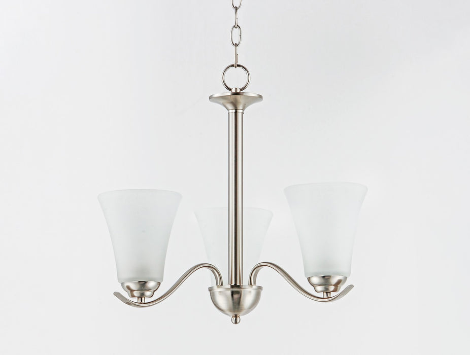 Maxim 12073FTSN Three Light Chandelier, Satin Nickel