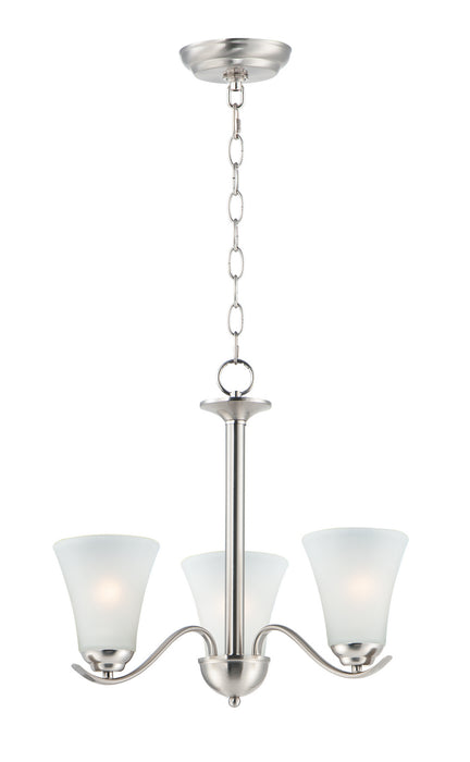 Maxim 12073FTSN Three Light Chandelier, Satin Nickel