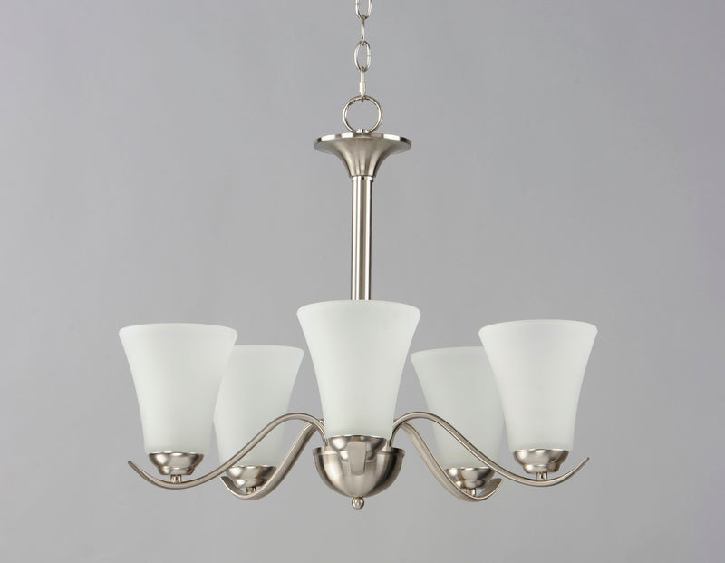 Maxim 12075FTSN Five Light Chandelier, Satin Nickel