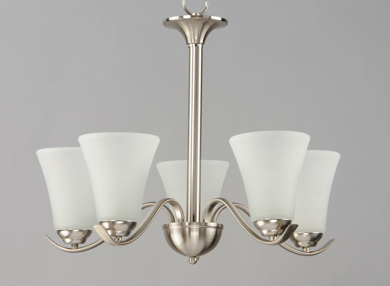 Maxim 12075FTSN Five Light Chandelier, Satin Nickel