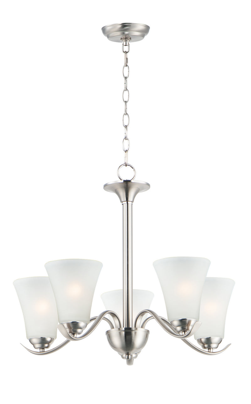 Maxim 12075FTSN Five Light Chandelier, Satin Nickel
