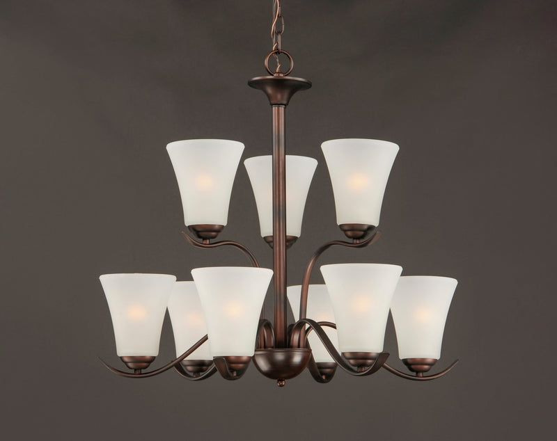 Maxim 12076FTOI Nine Light Chandelier, Oil Rubbed Bronze