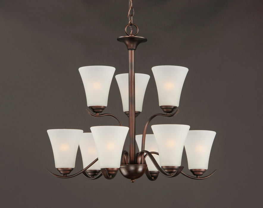Maxim 12076FTOI Nine Light Chandelier, Oil Rubbed Bronze