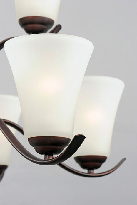 Maxim 12076FTOI Nine Light Chandelier, Oil Rubbed Bronze