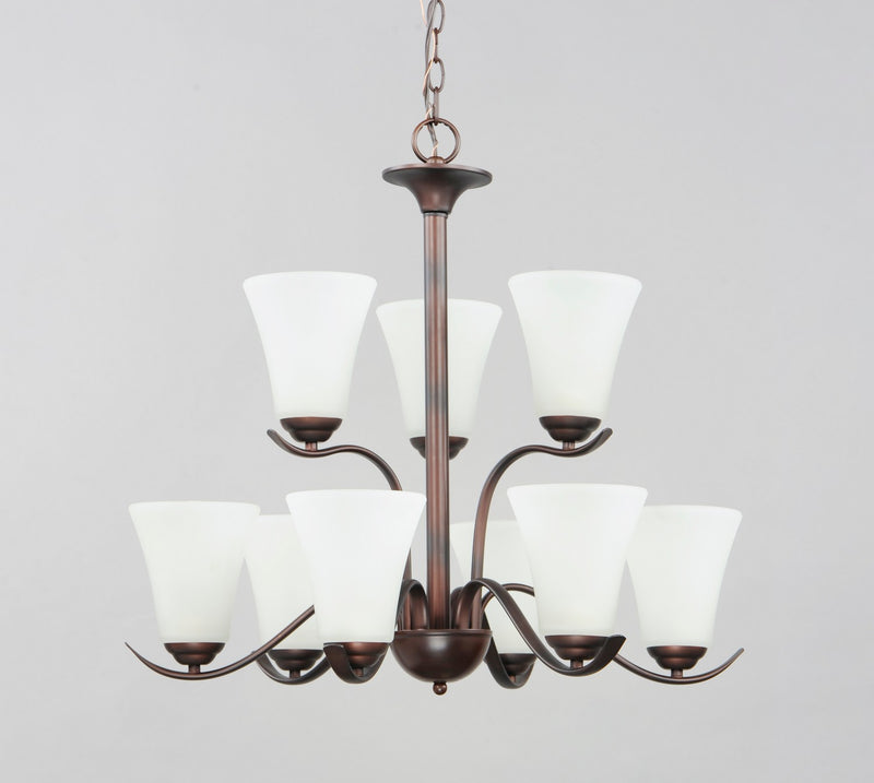 Maxim 12076FTOI Nine Light Chandelier, Oil Rubbed Bronze