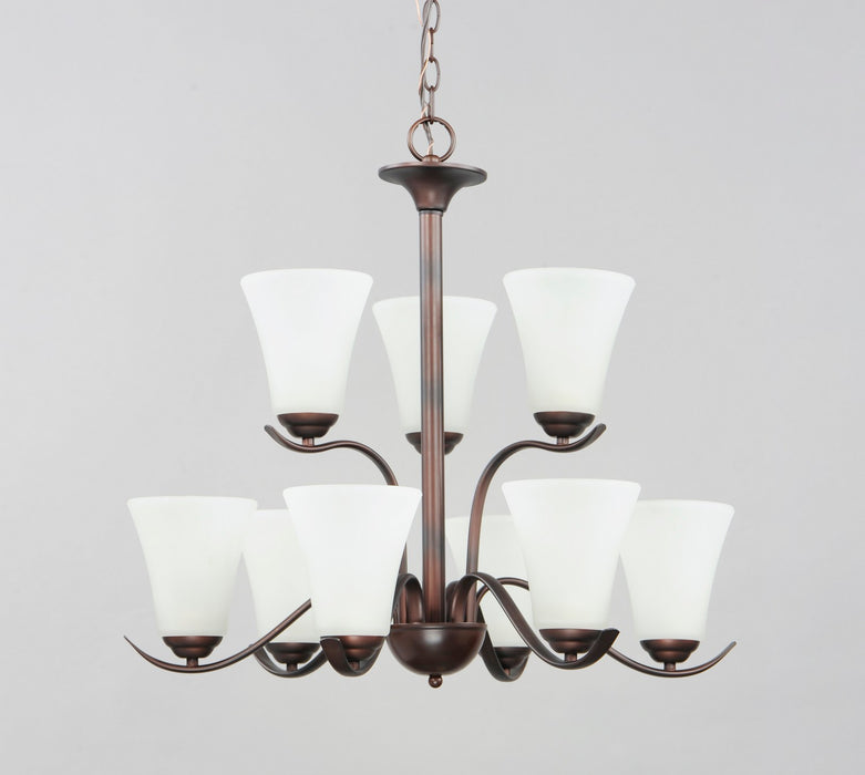 Maxim 12076FTOI Nine Light Chandelier, Oil Rubbed Bronze