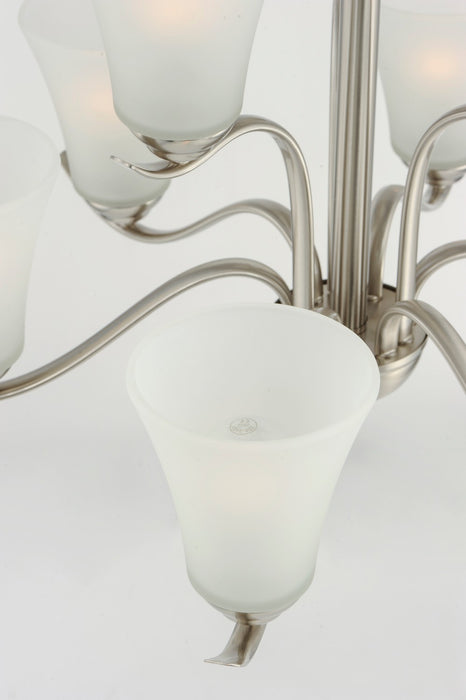 Maxim 12076FTSN Nine Light Chandelier, Satin Nickel