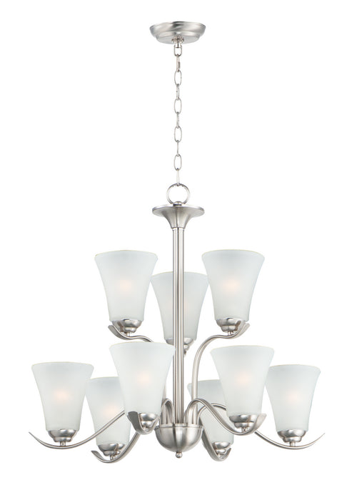Maxim 12076FTSN Nine Light Chandelier, Satin Nickel
