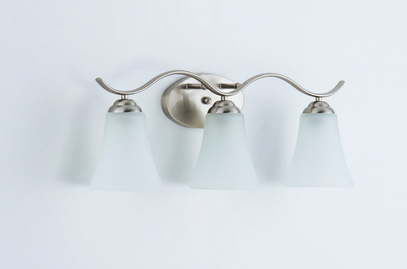 Maxim 12083FTSN Three Light Bath Vanity, Satin Nickel