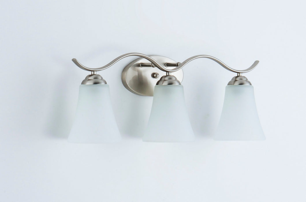 Maxim 12083FTSN Three Light Bath Vanity, Satin Nickel