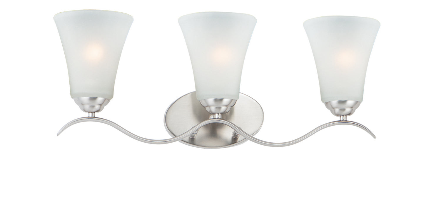 Maxim 12083FTSN Three Light Bath Vanity, Satin Nickel