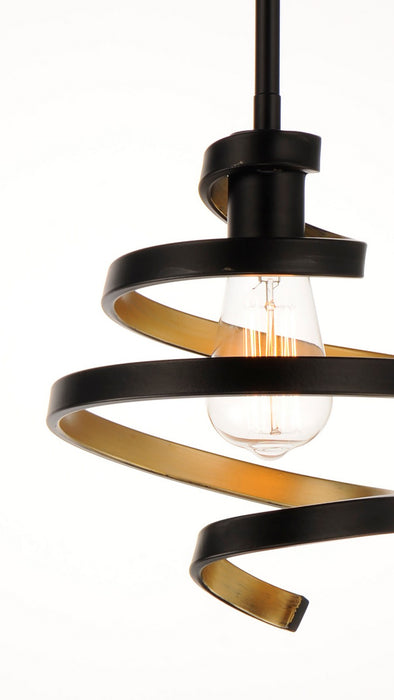 Maxim 12232BKGLD One Light Mini Pendant, Black / Gold