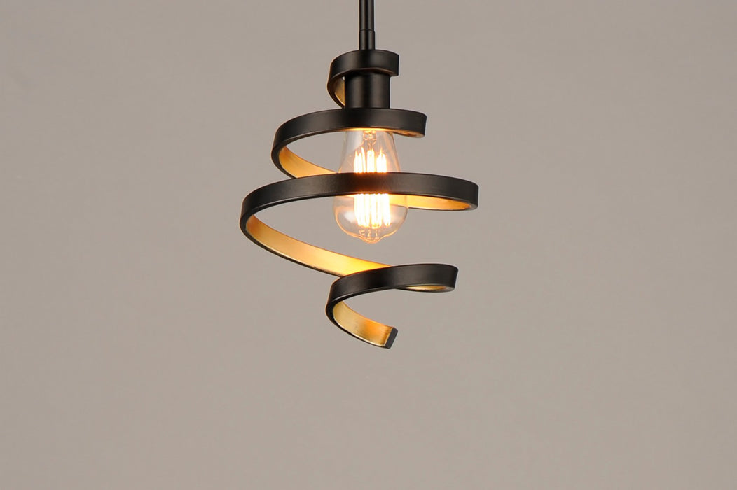 Maxim 12232BKGLD One Light Mini Pendant, Black / Gold