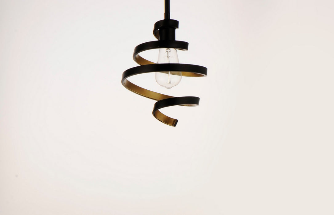 Maxim 12232BKGLD One Light Mini Pendant, Black / Gold