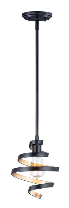 Maxim 12232BKGLD One Light Mini Pendant, Black / Gold