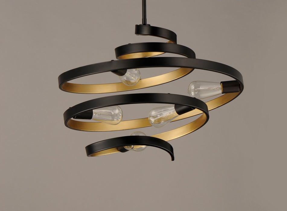 Maxim 12235BKGLD Five Light Pendant, Black / Gold