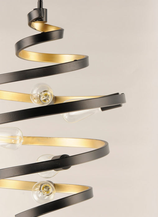 Maxim 12236BKGLD Five Light Pendant, Black / Gold