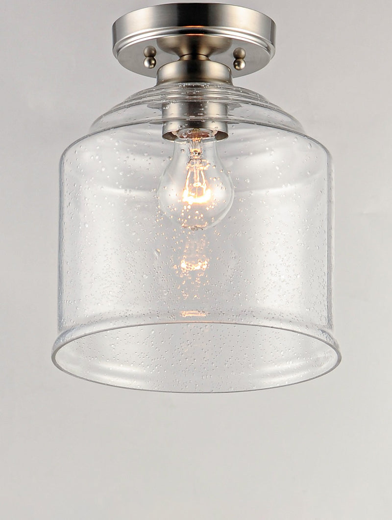 Maxim 12270CDSN One Light Semi-Flush Mount, Satin Nickel