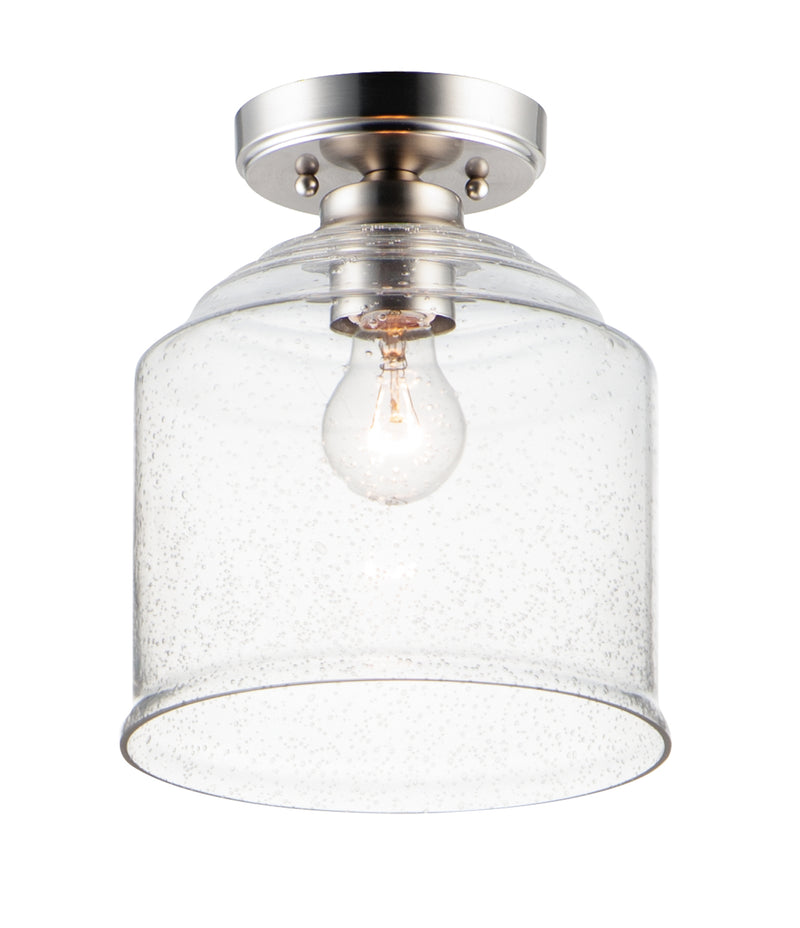Maxim 12270CDSN One Light Semi-Flush Mount, Satin Nickel