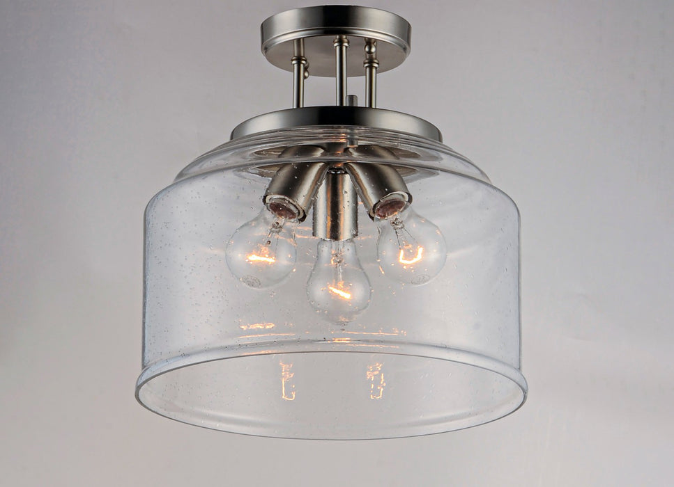 Maxim 12271CDSN Three Light Semi-Flush Mount, Satin Nickel