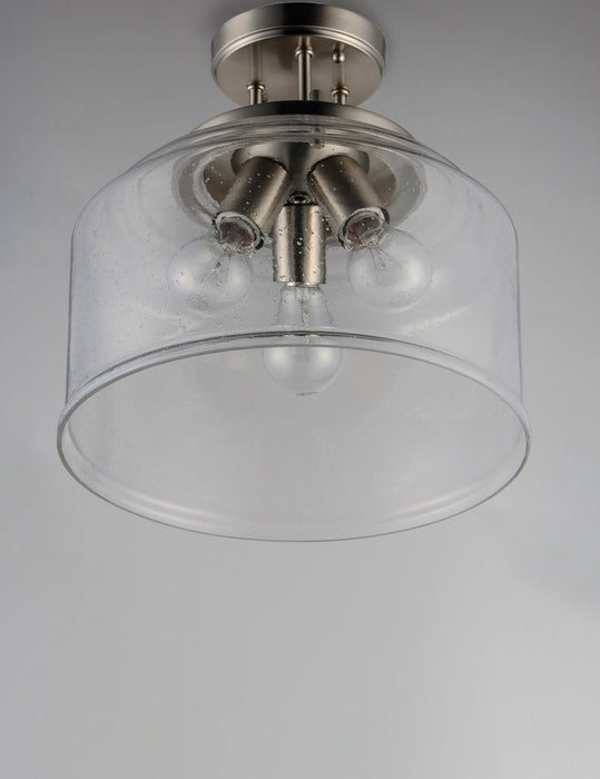 Maxim 12271CDSN Three Light Semi-Flush Mount, Satin Nickel