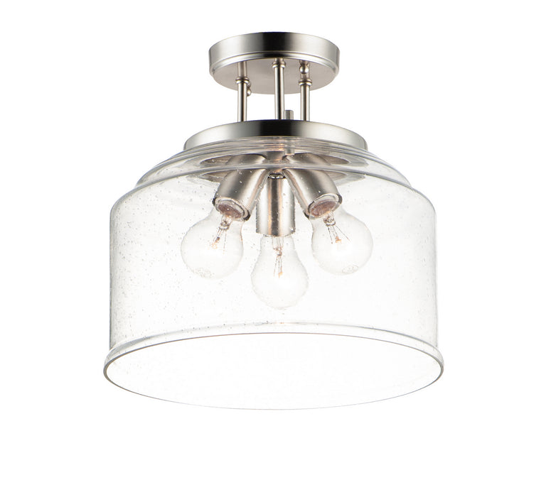 Maxim 12271CDSN Three Light Semi-Flush Mount, Satin Nickel