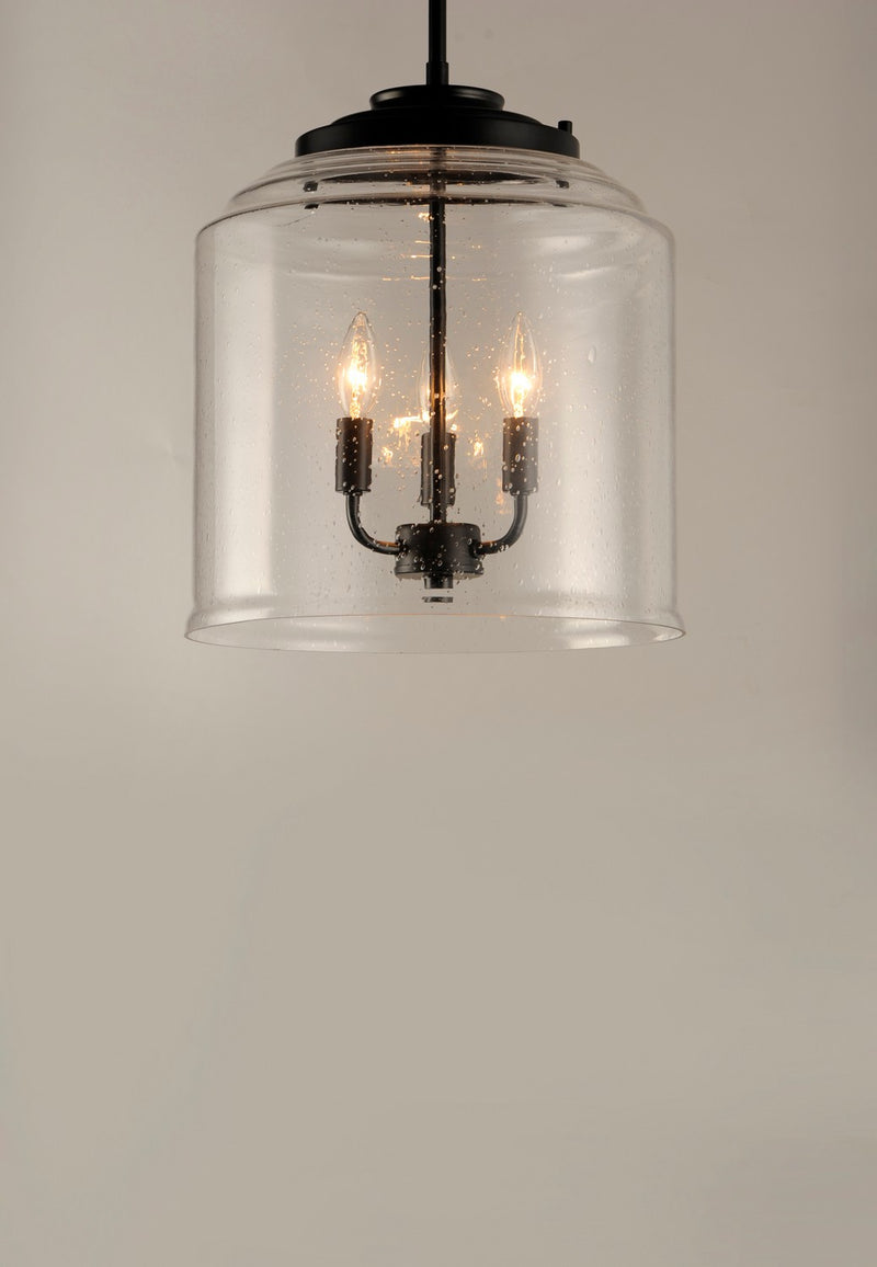 Maxim 12273CDBK Three Light Pendant, Black
