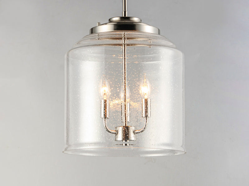 Maxim 12273CDSN Three Light Pendant, Satin Nickel