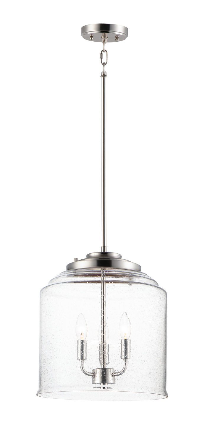 Maxim 12273CDSN Three Light Pendant, Satin Nickel