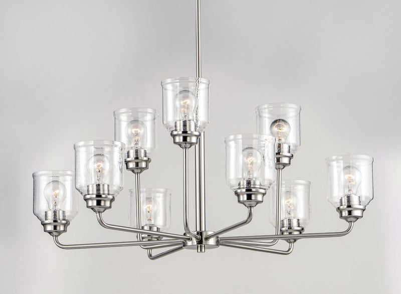 Maxim 12277CDSN Nine Light Chandelier, Satin Nickel